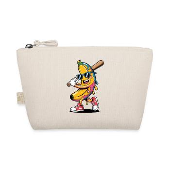 Cartoon Banana Playing Baseball - Organic Pouch - nature - Front