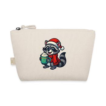 Weihnachts Waschbär mit Kakao - Bio-Täschchen - Natur - Vorne