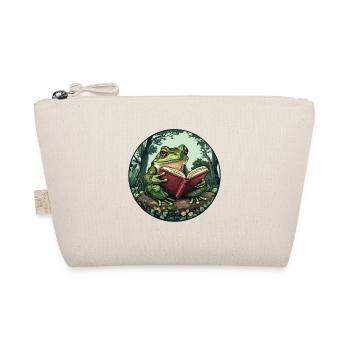 Frog in the forest reads book - Organic Pouch - nature - Front