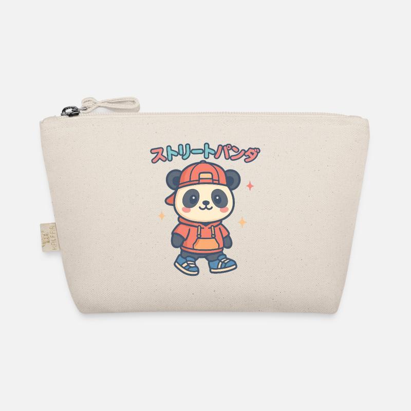 Straßenpanda Hoodie - Bio-Täschchen - Natur