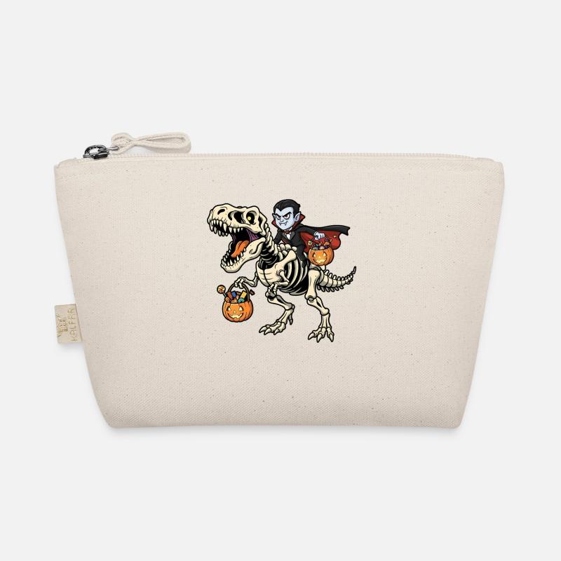 Vampire Riding Skeleton T-Rex Halloween Dinosaur Organic Pouch