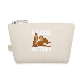 Sea Otter Cartoon I Like - Organic Pouch - nature - Front