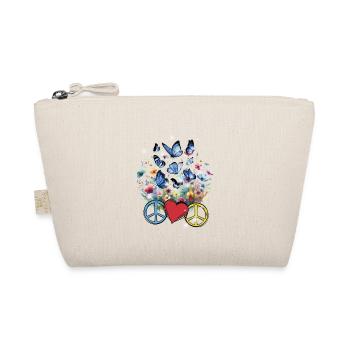 Peace Peace Symbol Heart Flowers - Organic Pouch - nature - Front