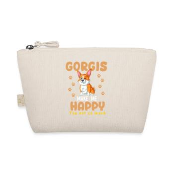 Corgi Makes Me Happy - Organic Pouch - nature - Front