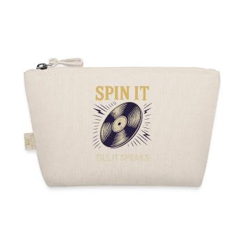 Spin It Till It Speaks Vinyl Record Lovers - Organic Pouch - nature - Front