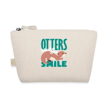 Sea Otter Cartoon Make Me Smile - Organic Pouch - nature - Front