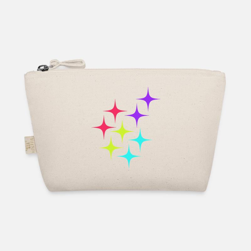 Bunte Sterne sparkle Muster - Bio-Täschchen - Natur