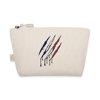 France Tricolore Claw Grunge Flag Scratch - Organic Pouch - nature - Front