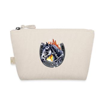 Hufeisen Halloween Pferd Skull - Bio-Täschchen - Natur - Vorne