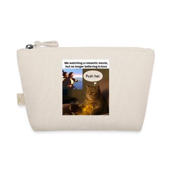 Cat Meme Push Romance - Organic Pouch - nature - Front