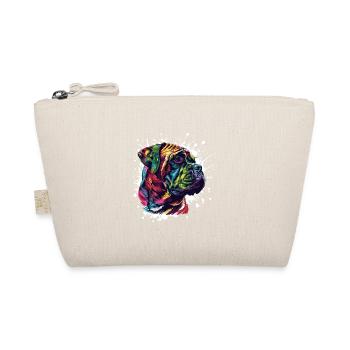 Farbiger Hund Portrait Splatter - Bio-Täschchen - Natur - Vorne