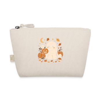 Halloween Ghost with Pumpkins - Organic Pouch - nature - Front