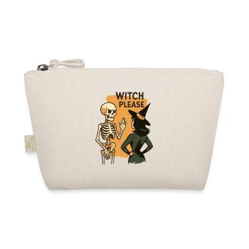 Hexe bitte lustiges Skelett Halloween Kostüm - Bio-Täschchen - Natur - Vorne