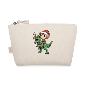 Fille Elfe Chevauchant T-Rex Drôle Noël Dinos - Trousse biologique - nature - Devant