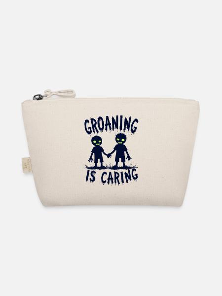 Groaning is Caring Zombie Humor - Organic Pouch - nature - Front