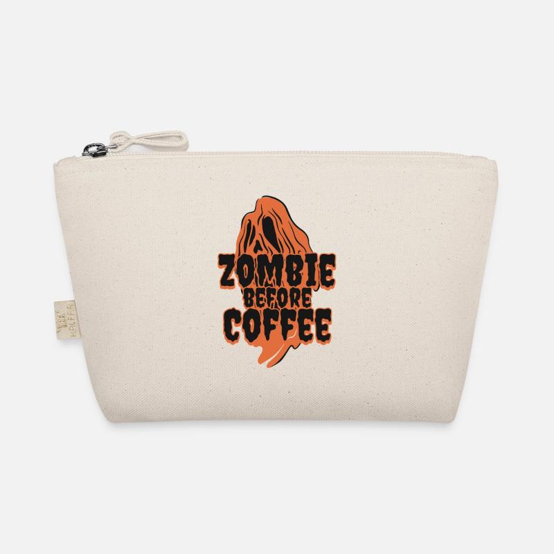 Zombie Before Coffee – Halloween Kaffee Spruch Bio-Täschchen