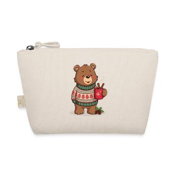 Winter bear with tea and cinnamon sticks - Organic Pouch - nature - Front