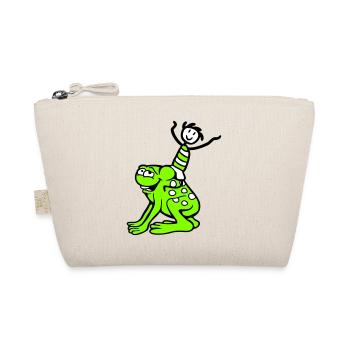 2 Friends Frog Boy Riding Team Toad Funny - Organic Pouch - nature - Front