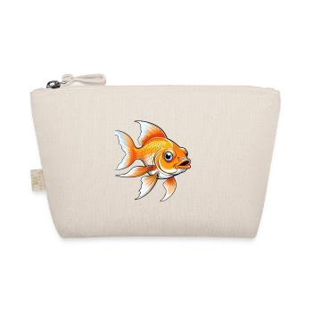 Lustiger Goldfisch Cartoon Pop - Bio-Täschchen - Natur - Vorne