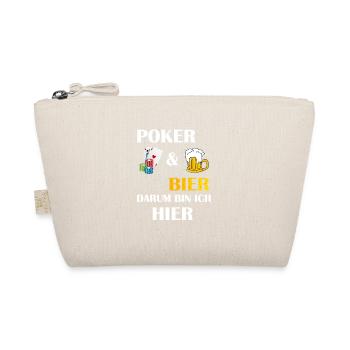 POKER UND BIER DARUM BIN ICH HIER Poker Spieler - Bio-Täschchen - Natur - Vorne