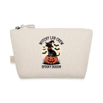 Witch dog on pumpkin Halloween crew - Organic Pouch - nature - Front