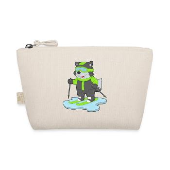 Wolf Skier Ski Winter Sports - Organic Pouch - nature - Front