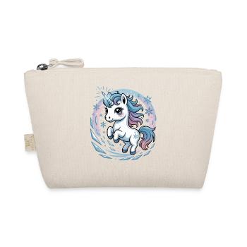 Unicorn T-Shirt with Snowflakes - Organic Pouch - nature - Front