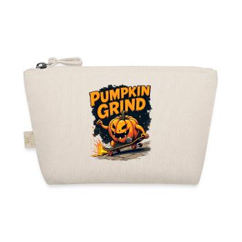 Pumpkin Grind Skateboard Kürbis Monster - Organic Pouch - nature - Front