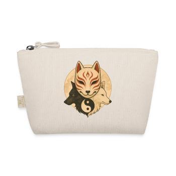 Fox Mask & Yin Yang Wolves - Organic Pouch - nature - Front