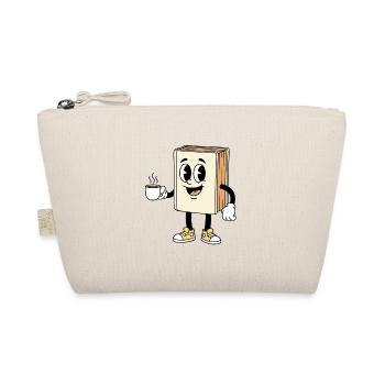 Cartoon Book Coffee Lover Reading - Organic Pouch - nature - Front