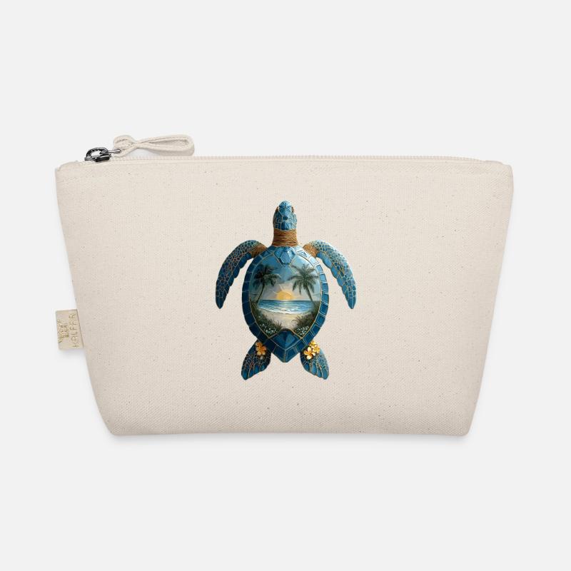 Schildkröte Wellen Surf Turtle Surfer Schildkröten - Bio-Täschchen - Natur