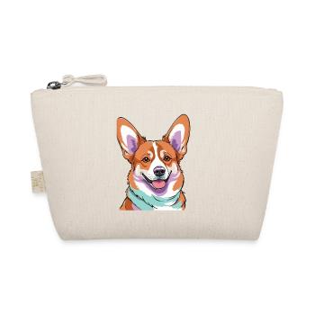 Lebendiger Corgi Popart Portrait - Bio-Täschchen - Natur - Vorne