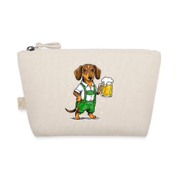 Bier Dackel Bierzelt Bierkrug Bayern Hund lustig - Bio-Täschchen - Natur - Vorne