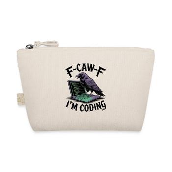 RabenCoder: Code Raven am Laptop - Bio-Täschchen - Natur - Vorne