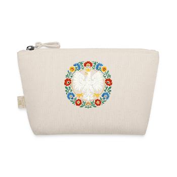 Polish Eagle Folk Emblem with Flowers - Organic Pouch - nature - Front