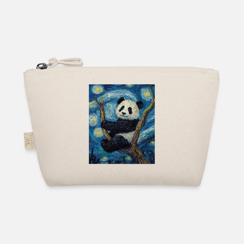 Panda Bear Van Gogh Style Starry Night Organic Pouch