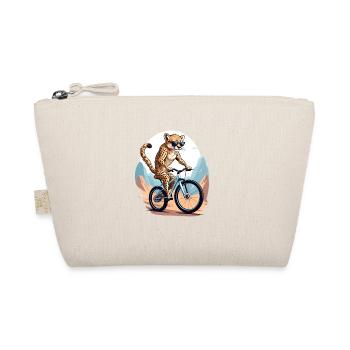 Leopard on Mountain Bike Safari - Organic Pouch - nature - Front