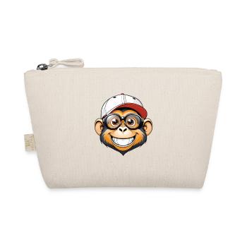 Monkey with cap and glasses - Organic Pouch - nature - Front