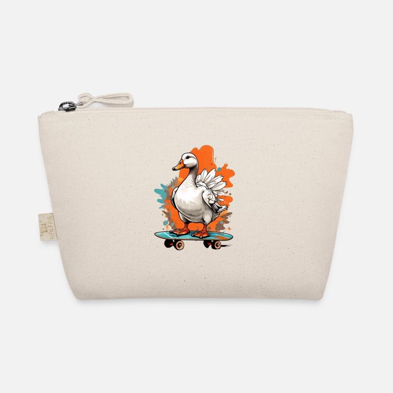Duck on skateboard Organic Pouch
