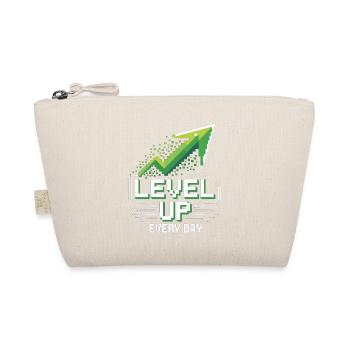 Level Up Every Day – Gamer Motivation Shirt - Organic Pouch - nature - Front