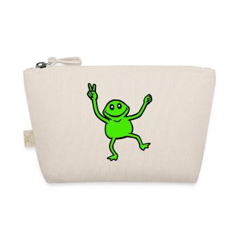 Frog Peace Hand Sign Symbol Victory Hands Cute - Organic Pouch - nature - Front