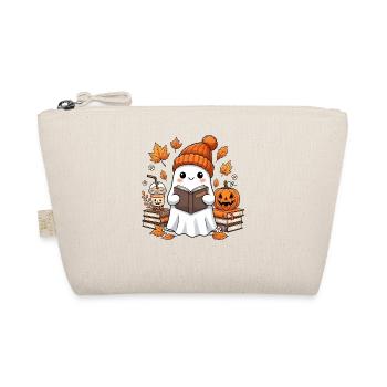 Autumn harvest ghost with pumpkin - Organic Pouch - nature - Front