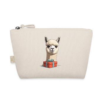 Alpaka mit Geschenk - Bio-Täschchen - Natur - Vorne