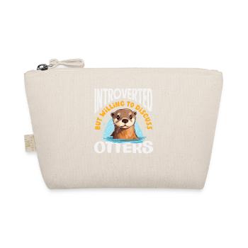 Introvert Discussing Sea Otter Cartoon - Organic Pouch - nature - Front
