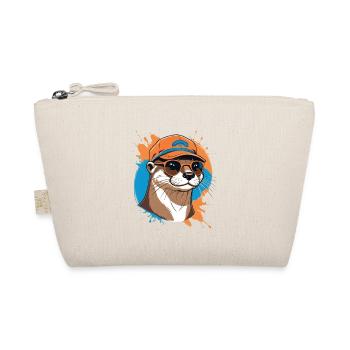 Otter in cap with sunglasses - Organic Pouch - nature - Front