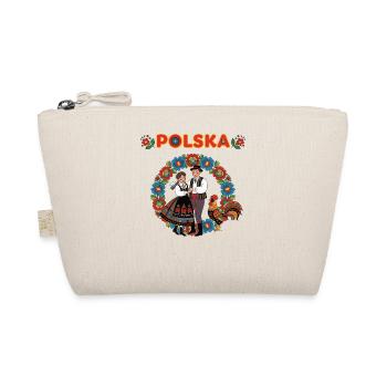 Polska Folk Dance with Floral Wreath and Rooster - Organic Pouch - nature - Front