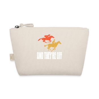 And They're Off Retro Horse Racing Start - Organic Pouch - nature - Front
