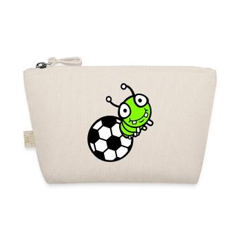 Caterpillar Football Hole Ball Comic Funny Cute Sports Cute - Organic Pouch - nature - Front