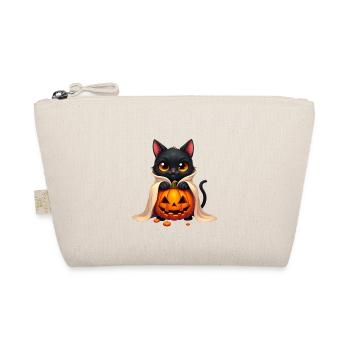 Halloween Cat with Halloween Pumpkin - Organic Pouch - nature - Front