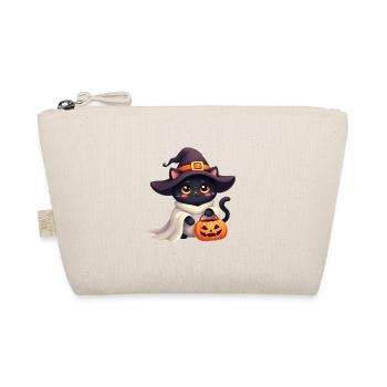 Halloween Cat with Halloween Pumpkin - Organic Pouch - nature - Front